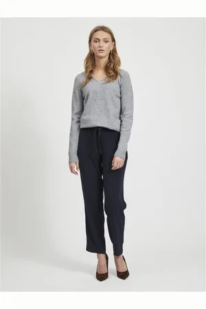 VILA Pull col en v épaules tombantes Iris