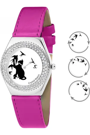So Charm Bijoux Montre MF316-OISEAU-CHAT-FUSHIA - So Charm