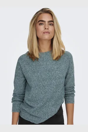 ONLY Pull en maille à manches longues bleu océan Bree