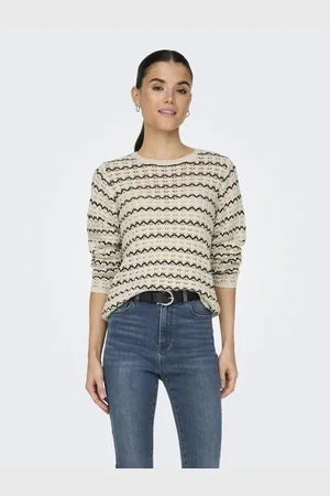 ONLY Onlasa Ls Structure O-Neck Noos Knt en coton Nell