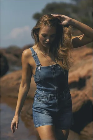 Le Temps des Cerises Combishort salopette en jeans SOFIA Fleur