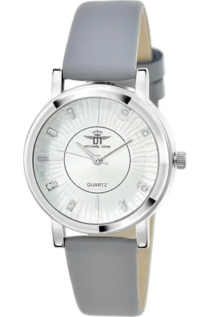 So Charm Bijoux Montre Delphine acier et cuir ornée de Cristaux scintillants