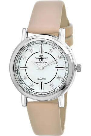So Charm Bijoux Montre Emilia acier ornée de Cristaux scintillants cuir