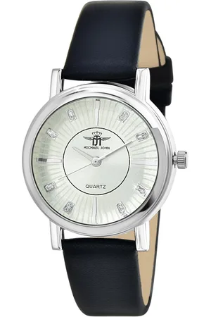 So Charm Bijoux Montre Delphine acier et cuir ornée de Cristaux scintillants