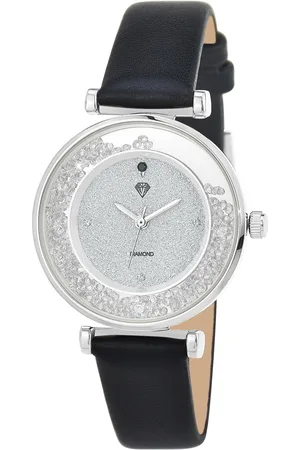 So Charm Bijoux Montre Héléna élégante noire ornée d