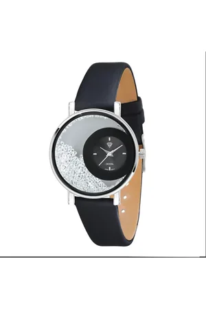 So Charm Bijoux Montre Aude élégante noire ornée de Cristaux scintillants