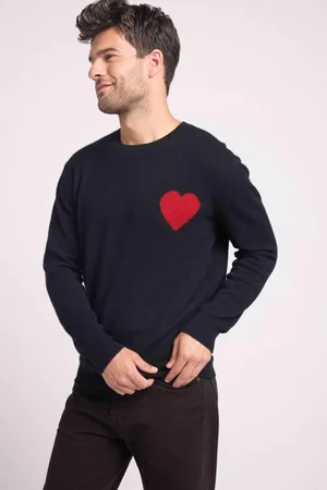 Maison Heritage Pull col rond love heritage homme ZEMIR en cachemire c?ur rouge