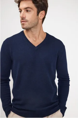 Maison Heritage Pull homme col V ZAHER en cachemire