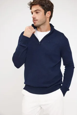 Maison Heritage Pull col zippe montant homme ZALMAN en cachemire