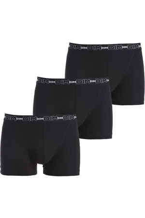 Dim Pack de 3 Boxers Coton Stretch - Ceinture Siglée Noir