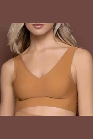 Bye Bra Brassière sans armatures invisible à col V - Marron
