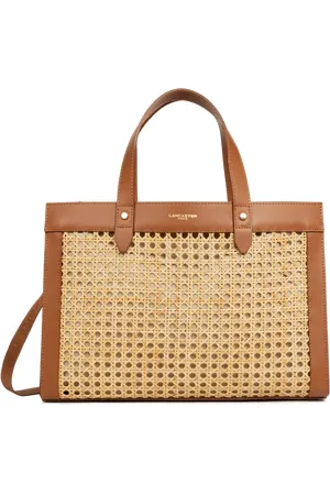 Lancaster Sac cabas main M Cannage Rotin en cuir