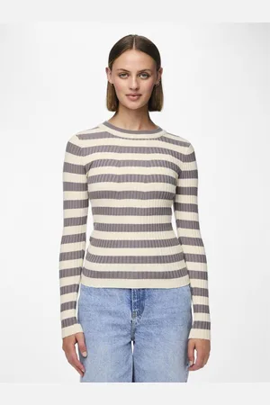Pieces® Pull en maille Crista à rayures en viscose Lou