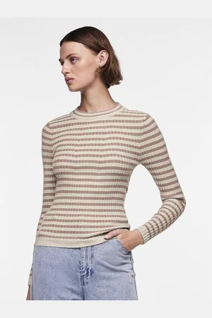 Pieces® Pull en maille viscose Crista à rayures Vivi
