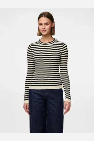 Pieces® Pull en maille viscose Crista à rayures Amy