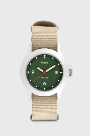 Kelton Montre Montre Solaire Vert Nato Beige Femme