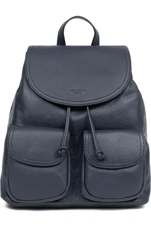 Hexagona Sac à dos - Cuir de vachette - Bleu nuit - Sauvage