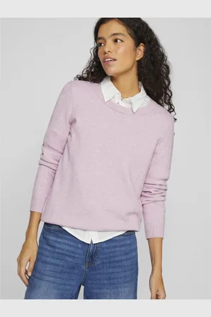 VILA Pull manches longue à maille viscose Ril Dot