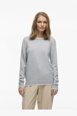 VILA Pull manches longues en mailles Ril Luna