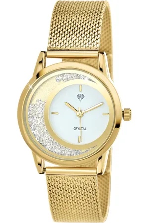 So Charm Bijoux Montre Lynn élégante dorée ornée de Cristaux scintillants