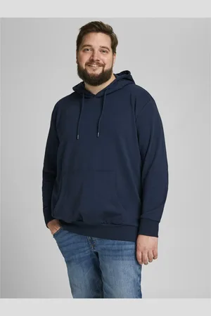 JACK & JONES Sweat à capuche Regular Fit Manches longues Marine en coton Yves