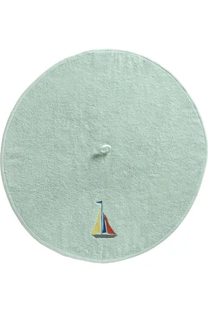 Becquet Essuie-mains rond brodé bateau SAILOR vert d