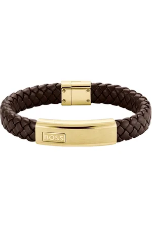 HUGO BOSS Bracelet Homme Lander - 1580746M Acier, Cuir