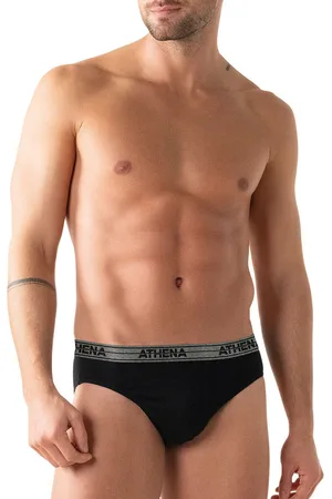 ATHENA Lot de 4 slips homme Ecopack bleu en coton