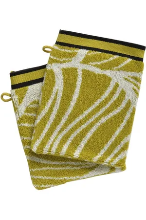 Becquet Lot de 2 Gants de toilette coton éponge motifs feuilles EUCALYPTUS