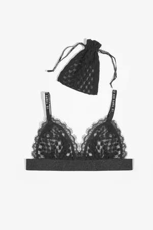 Le Temps des Cerises Soutien-gorge triangle Sage à dentelle noire Jade
