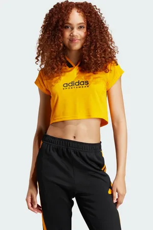 adidas Maillot crop top à 3 bandes coupées Tiro
