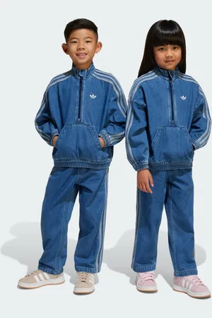 adidas Ensemble haut ras-du-cou Denim Enfants