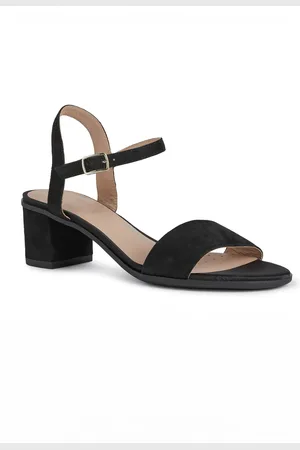 Geox Sandales à talon large bride cheville - Ge0-d25rxb - - Cuir Chèvre Velours