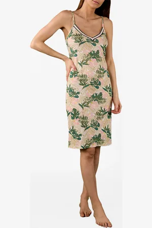 Daniel Hechter Chemise de nuit nuisette imprimé exotique - robe de chambre adulte - pyjama grande taille