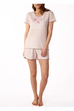 Naf-naf Pyjama maille gaufrée, T-shirt et short - Nf.parma.psh - - Coton