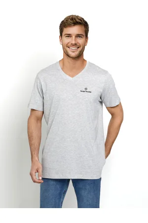 Sergio Tacchini T-shirt chiné col V avec manches courtes - Ben39493336 - - Coton
