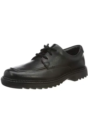 Clarks Garçon Asher Grove Derbys, Noir (Black Leather Black Leather), 37 EU