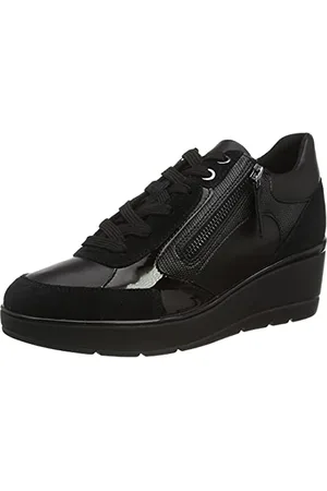 Geox Femme D Ilde B Sneakers, Black, 39 EU
