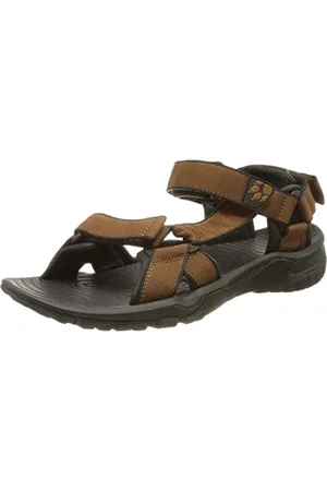 Jack Wolfskin Homme LAKEWOOD RIDE SANDAL M Sandale, Marron/Noir, 39.5 EU
