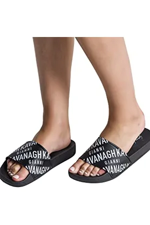 Gianni Kavanagh Black Logomania Sliders, Sandales Femme, , 36 EU