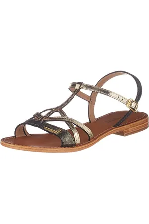 Les Tropéziennes par M Belarbi Femme HIRONELA Chaussures Ville Sandale, Noir Irise-Or, 38 EU
