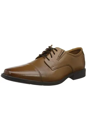 Clarks Tilden Cap, Plat Oxford Homme, Cuir Noir Noir, 42.5 EU