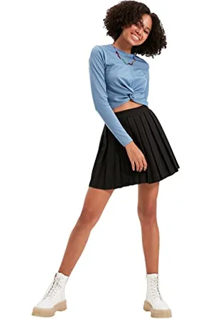 Trendyol Jupe Black Pleated, , 32 Femme