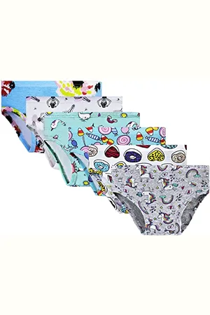Eulla Little Hand Coton Culotte Fille 6 Pièces，âgés de 2 à 9 Ans Underwear, , 8-9 Girl