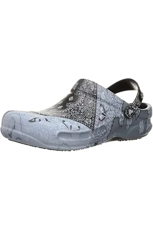 Crocs Unisexe Adulte Bistro Work Graphic Clog Sabots, White/Black/Black, 48/49 EU