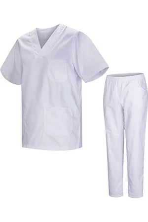 MISEMIYA Uniformes Unisexe- Uniforme Médical avec Haut et Pantalon 817-8312-BLANCO - Large