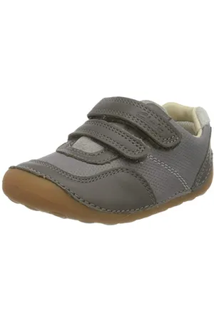Clarks Tiny Dusk T Sneakers Basses, Gris (Grey Combi Grey Combi), 17.5 EU Large