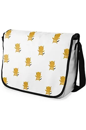 Bonamaison Sac à bandoulière Messenger avec bandoulière Noire pour Filles et garçons 29 x 36 cm