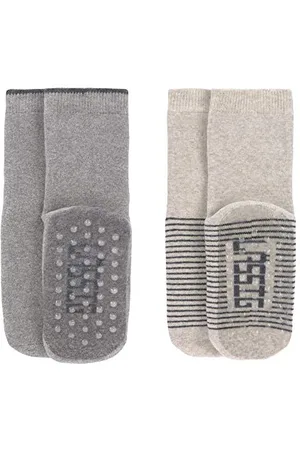 LÄSSIG LÄSSIG Lot de 2 Chaussettes antidérapantes en coton bio , Taille: 15-18: 27-30