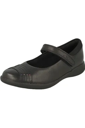 Clarks Fille Etch Beam K Ballerines, Cuir Noir, 32.5 EU